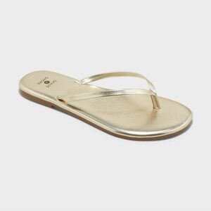 Shade & Shore Gold Metallic Sandals Sleek Minimalist Design